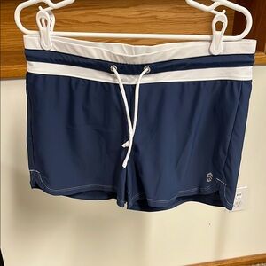Free Country Navy and White Swim Trunks